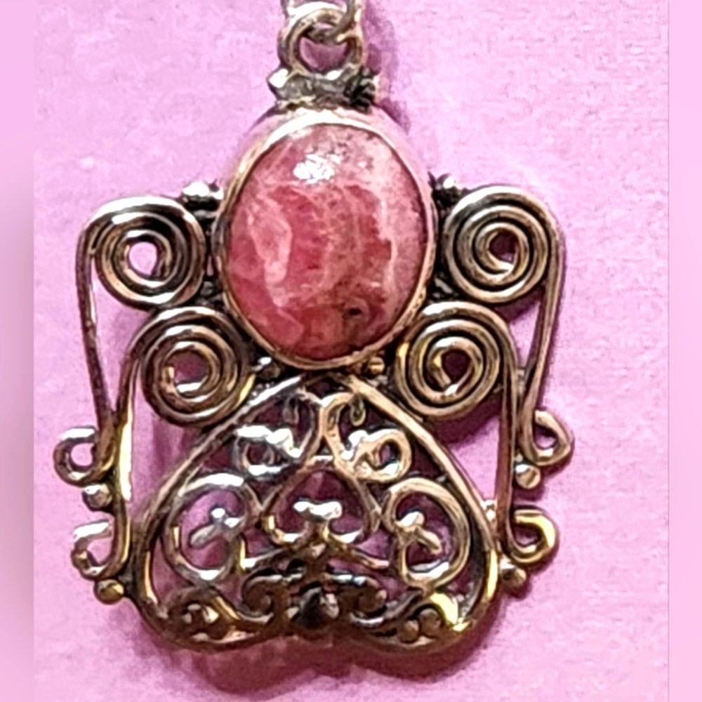 Pink Botswana Agate and Sterling Earrings NWOT - Picture 2 of 4